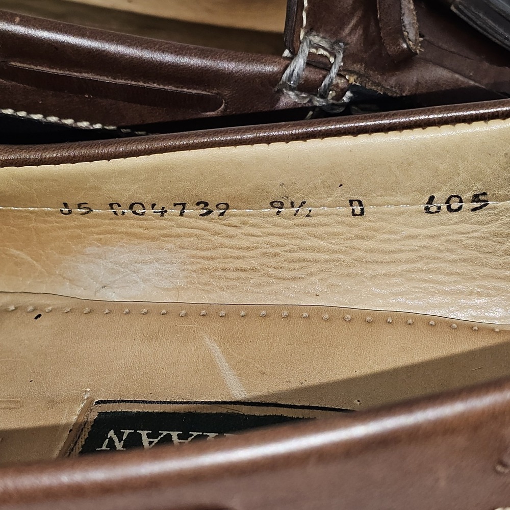 Cole Haan Loafers Mens 9.5D Black Brown Leather Kiltie Tassel Mexico Vintage - Picture 5 of 8